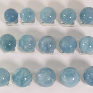 Esferas de piedras preciosas de aguamarina de alta calidad, verdad, curación, cristal, esfera de alta calidad, piedra marina, piedra limpiadora, aguamarina de alta calidad