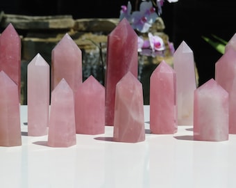 Rose Quartz Gemstone Towers, Healing, Peace, Love, Balance, communication stone, Harmony stone, Self love stone, Friendship Gemstone