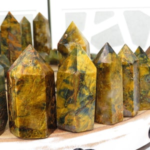 Nellite Gemstone, LionSkin Gemstone, Honey Stone quartz, Gemstone tower, Rare Gemstone point, Tigers Eye Pietersite, healing