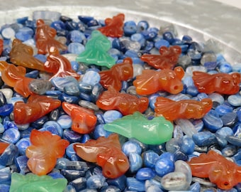 Carnelian Gemstone Fish, Green Agate Fish, KOI Carnelian fish, Gemstone Goldfish, Crystal Agate fish, Success Crystal,Good luck,Crystal Fish