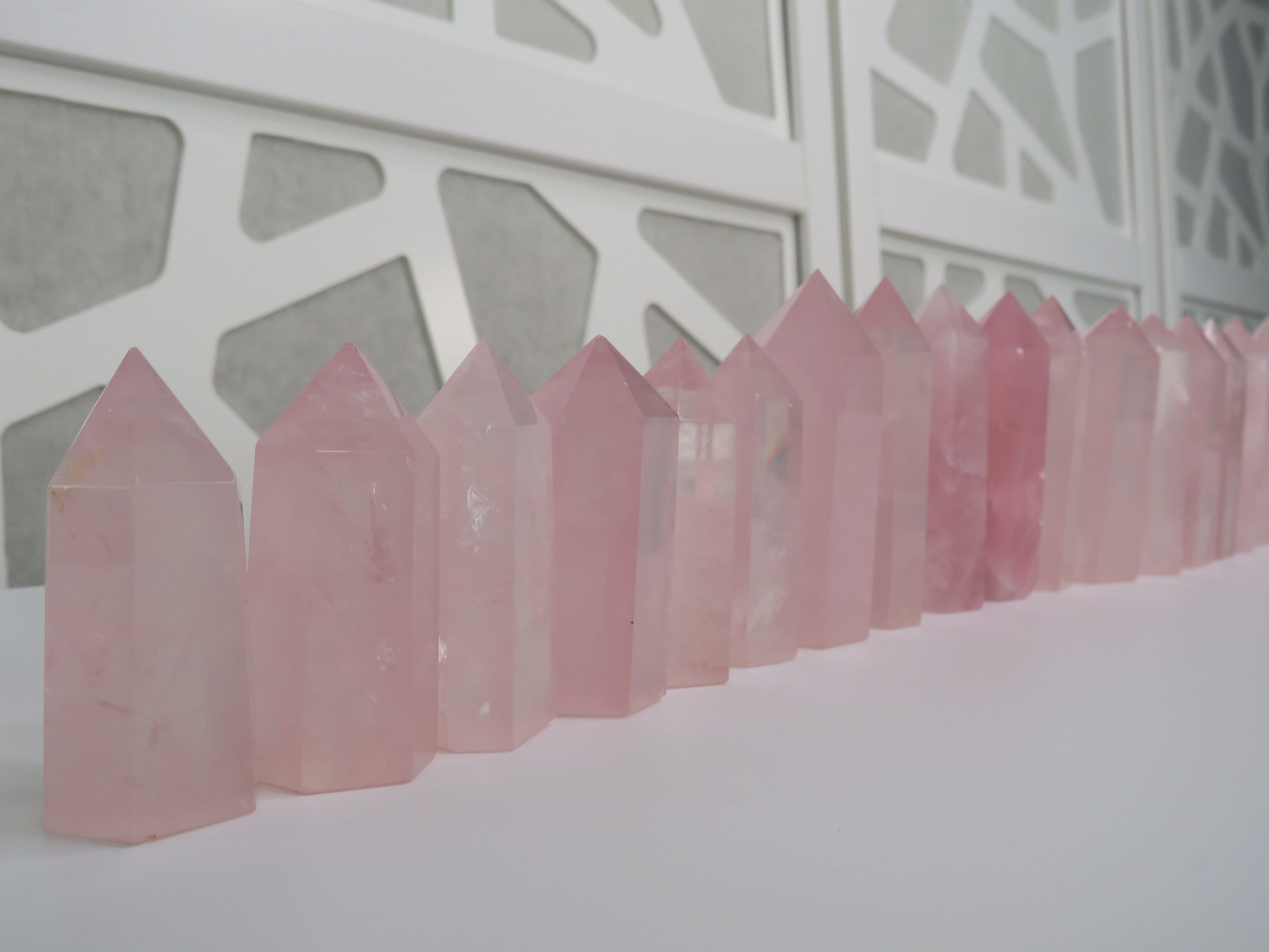 Extra Gemmy Rose Quartz Towers, Gemstone towers, Balance, communication stone, Harmony stone, Self love stone, High Quality Rose Quartz