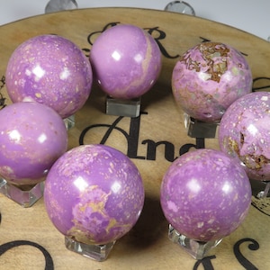 Phosphosiderite Gemstone Spheres, High Quality Phosphosiderite, Purple Crystal Sphere, Stability Gemstone, Phosphosiderite Crystal