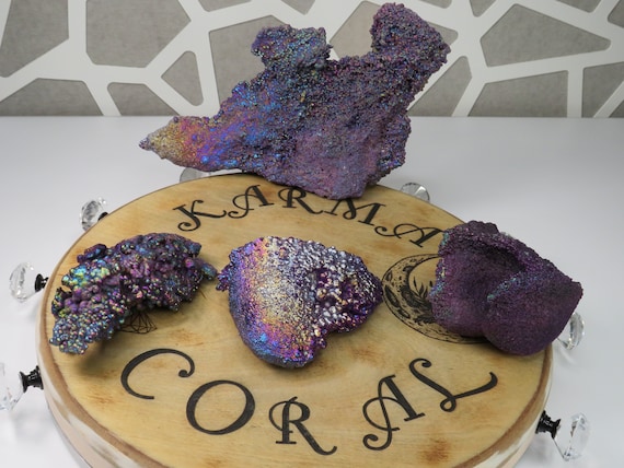 Rainbow Grape Agate, XL Titanium Aura Grape Cluster, Raw Grape Agate Freeform, Grape Agate, Grape cluster, Gem clusters, All chakra Crystal