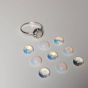 Opalite Gemstone Ring, Silver Princess round Opalite Ring, .999 Silver Set, Opalite Gemstone Ring, Choose your Stone