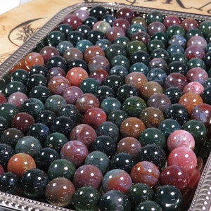 Kule Ocean Jasper (2), Zestaw 2 kul Ocean Jasper i Moss Agate, Kule z kamieni szlachetnych OJ, Ocean Jasper, Kule kryształowe, Kamień ochronny