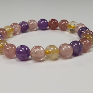 Super Seven Crystal Bracelet, Super 7 Crystal Bracelet, Melody Stone Gem Bracelet, Crystal Balance Bracelet, Protection Bracelet, Super 7