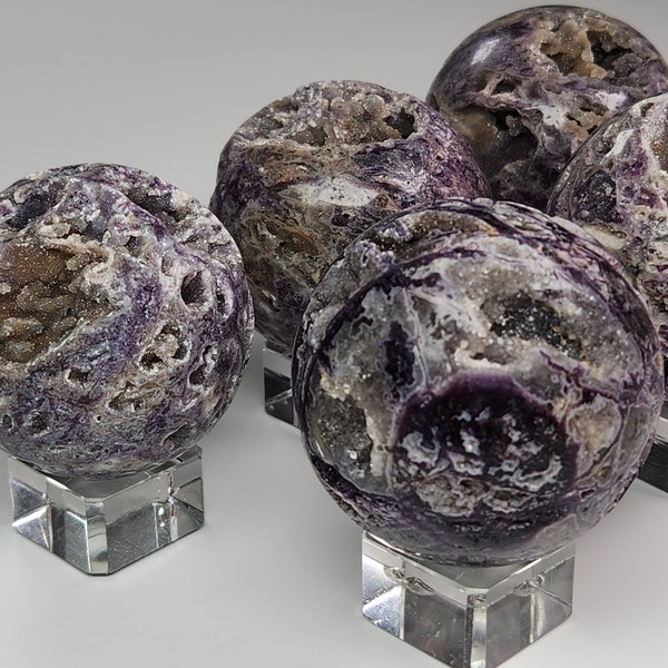 Sphalerite Purple Fluorite Druzy Gemstone Spheres, Crystal Sphere, Druzy Crystal Sphere, Protection Stone, Grounding Crystal, Balance Stone