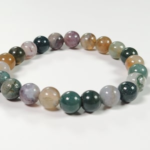 Mixed Moss Agate Gemstone Bracelet, Moss Agate Bracelet, Mixed Moss Agate, Agate Gemstone Bracelet