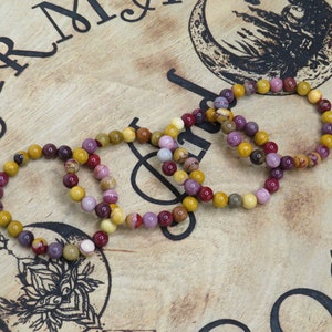 Mookaite Jasper Gemstone Bracelet, Stabilizing Stone, Pocket stone, palm stone, Boosts immune system, healing, Jasper Bracelet