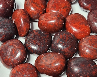 Red Moss Agate Tumbles, Rare Red Moss Agate Gems, Red Gemstone, Red Moss Agate Gemstone Tumble, Success Crystal, Prosperity stone, Healing
