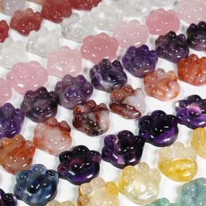 Gemstone Paw Carving, Crystal Paw, 3 sizes, Crystal Cat Paw, Crystal Dog paw, Aquamarine Paw, Morganite Paw, Fluorite, Garnet, Malachite Paw