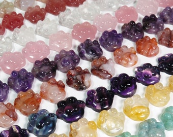 Gemstone Paw Carving, Crystal Paw, 3 sizes, Crystal Cat Paw, Crystal Dog paw, Aquamarine Paw, Morganite Paw, Fluorite, Garnet, Malachite Paw