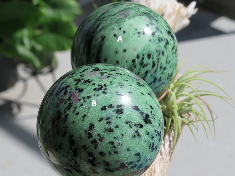 Divine love Ruby Zoisite Gemstone Spheres Over 1 lb. abundance vitality Balance growth happiness Deep healing