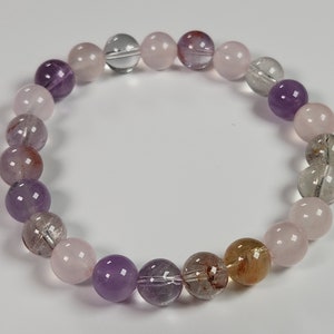 Super Seven Crystal Bracelet, Super 7 Melody Stone gemstone bead bracelet, Crystal Healing Bracelet, Melody Stone Bracelet