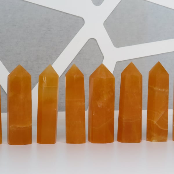 Orange Calcite, Orange Calcite Towers, Orange Calcite Gemstone Towers, Balance Crystal, Release negative energy, Calcite Tower