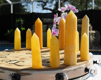 Orange Calcite Gemstone Towers, Calcite Gemstone towers