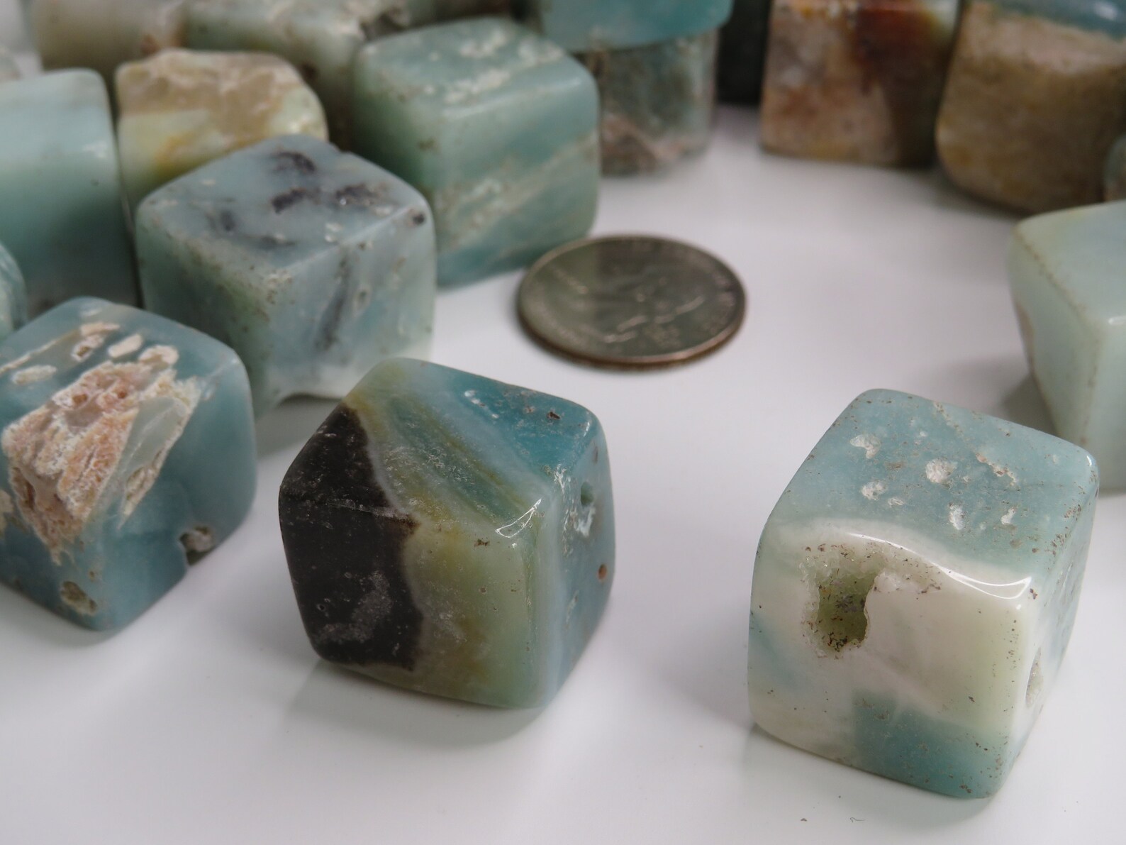 Sky Blue Quartz Gemstone Cubes Set of 2 Crystal Etsy