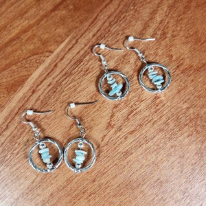 Larimar Chip Gemstone Earrings, Larimar Earrings, Gemstone Earrings