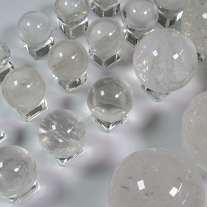 Esferas de cuarzo transparente, cuarzo arcoíris transparente de alta calidad, esfera de cristal óptico, piedra protectora, esfera de cuarzo arcoíris, esfera de cristal
