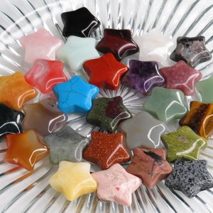 Natural Gemstone Stars, Choose your Crystal Star, Healing Crystal, Star Crystal Carving, Bubble Gemstone Star, Pocket Gem