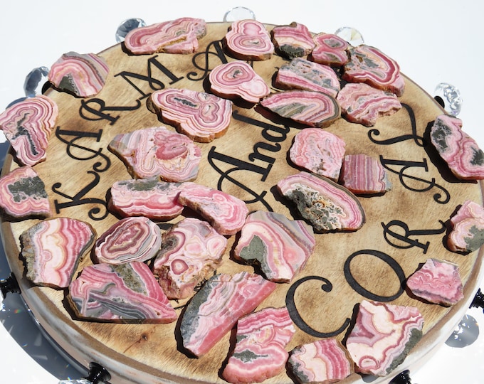 Rhodochrosite Crystal Slices, Raw rhodochrosite Gemstone, Harmony, Self-Love stone, Energy, Positive stone, Raw Slices, Pyrite