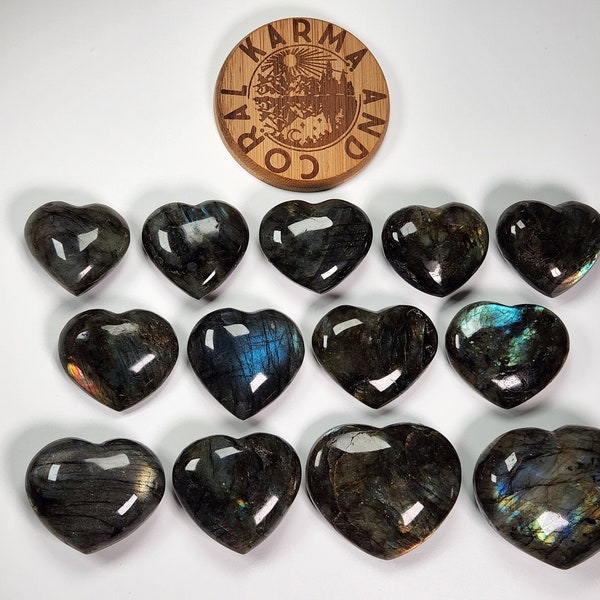 Labradorite Hearts, Labradorite Gemstone Hearts, Crystal Hearts, Rainbow Flash Crystal, Calming, Transformation Stone, Strength Stone