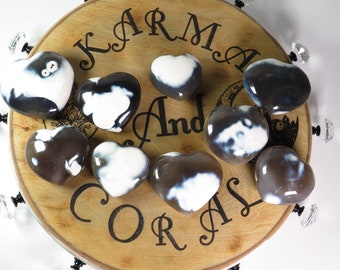 Orca Agate Hearts, Gemstone Hearts, Agate Heart, Orca Agate Gemstone, Crystal Heart, Orca Heart, Healing Crystal, Forgiveness Stone