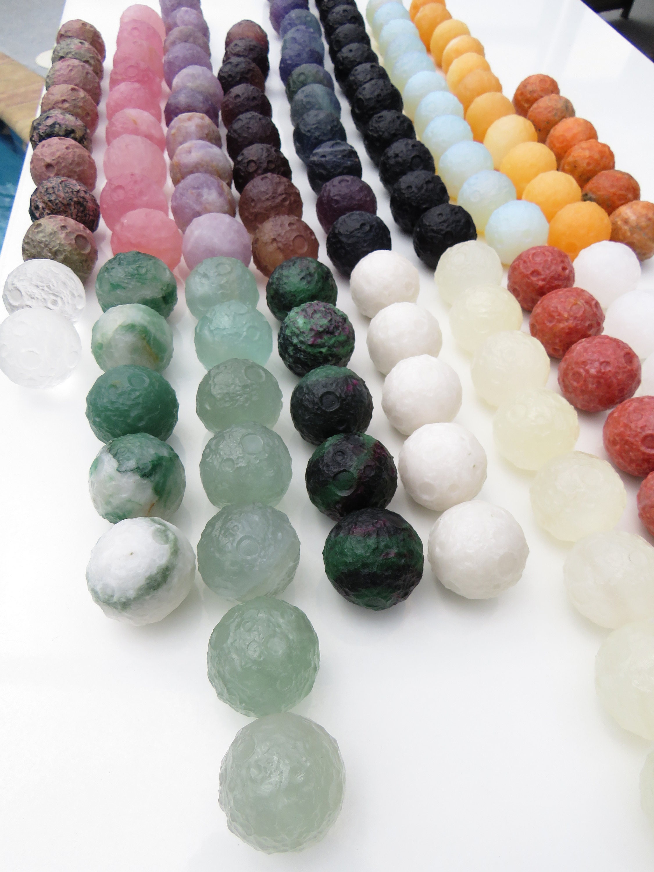 Full Moon Charged Gemstone Carving Crystal Moon spheres Moon Etsy