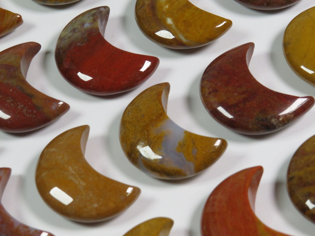 Mookaite Jasper Crescent Moons, Choose Your Moon, Mookaite Crystal Moon, Stabilizing Stone