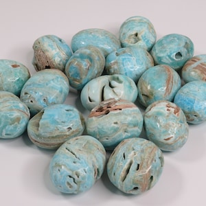 Blue Aragonite Gemstone Palms stones, Brown Aragonite, Uplifting Gemstone, Clarity Gemstone, Healing palms, joyful vibration