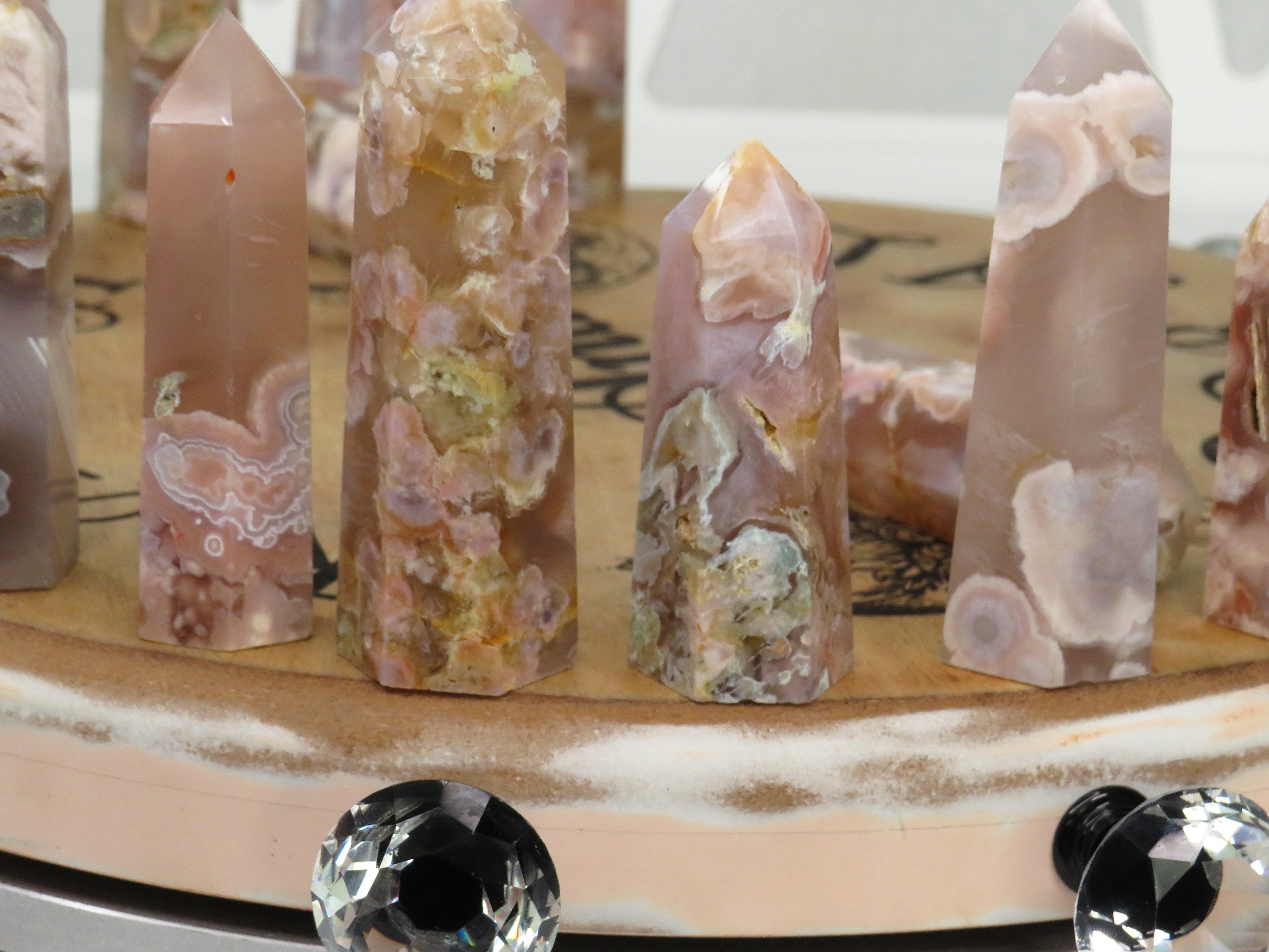 Pink Amethyst Flower Agate tower, Druzy Gemstone, Healing, Chakra, Protection stone, Self-Growth Stone, Flower Agate, Amethyst Druzy Agate
