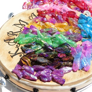 Aura Quartz points, aura chips, Raw Quartz Aura, Aura Points, Raw Aura, Aqua aura, Titanium Aura Quartz pieces, Rainbow Aura Gemstone, (1)