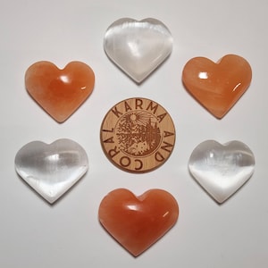 Selenite Carved Gemstone Heart, Peach Selenite Gemstone Heart, Selenite Healing Crystal Heart, Heart Cleansing, Negative Energy Clearing