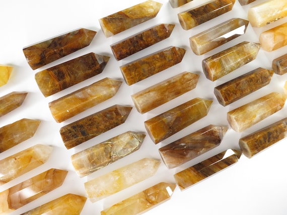 Golden Healer Towers, Golden Healer Quartz, Yellow Hematoid towers, Energy Stone, Balancing Crystal, Sun Energy, Transformation Stone,Quartz