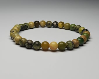 Afrikanisches Chrysopras Jade Armband, Chrysopras Kristall Armband, Good Luck Crystal Armband, Herz Chakra Kristall Armband