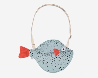 Small Pufferfish - Aqua (shoulder bag)