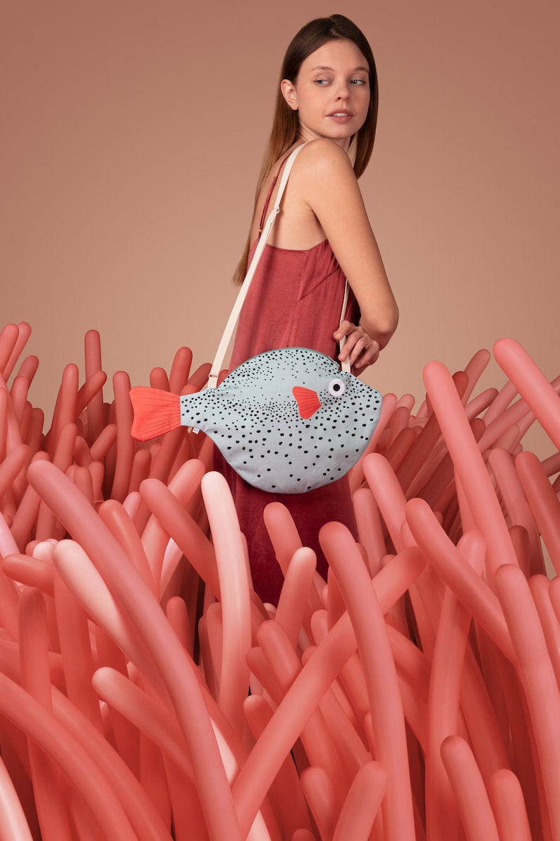 Big Pufferfish Aqua shoulder bag image 3