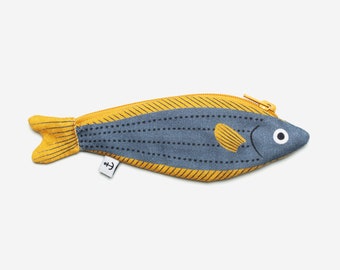 Blue Fusilier fish purse / keychain
