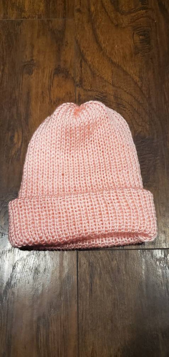 Light Pink Knit Hat | Etsy