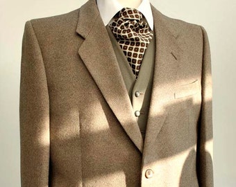 Men's Vintage Mid Weight Brown Tweed Hacking Jacket Blazer 44S for St Michael