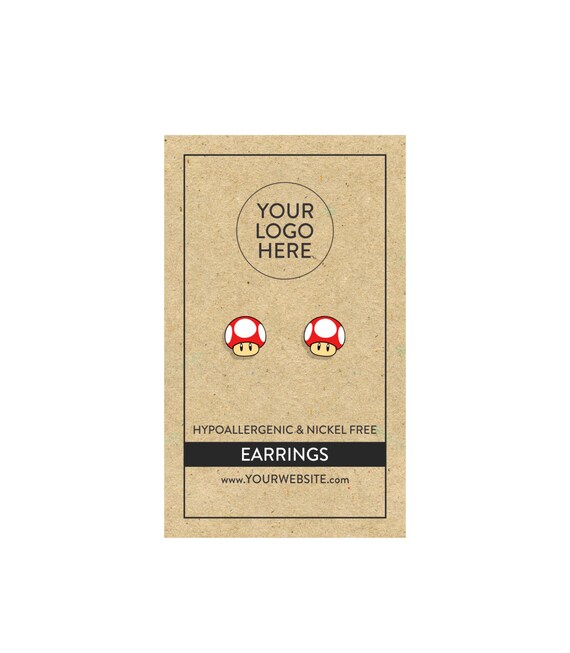 earring card template customizable printable single sided etsy