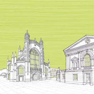 Bath Abbey Square - Bath UK Architecture Art Print