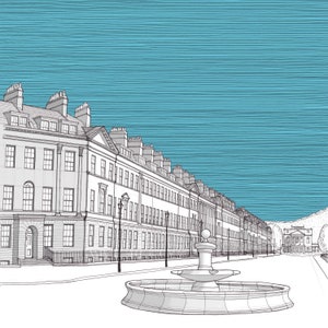 Great Pulteney Street - Limited Edition Bath UK Architecture Art Print (Left)