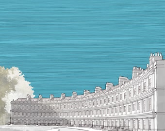 The Circus, Bath UK - Limited Edition Art Print (Right)