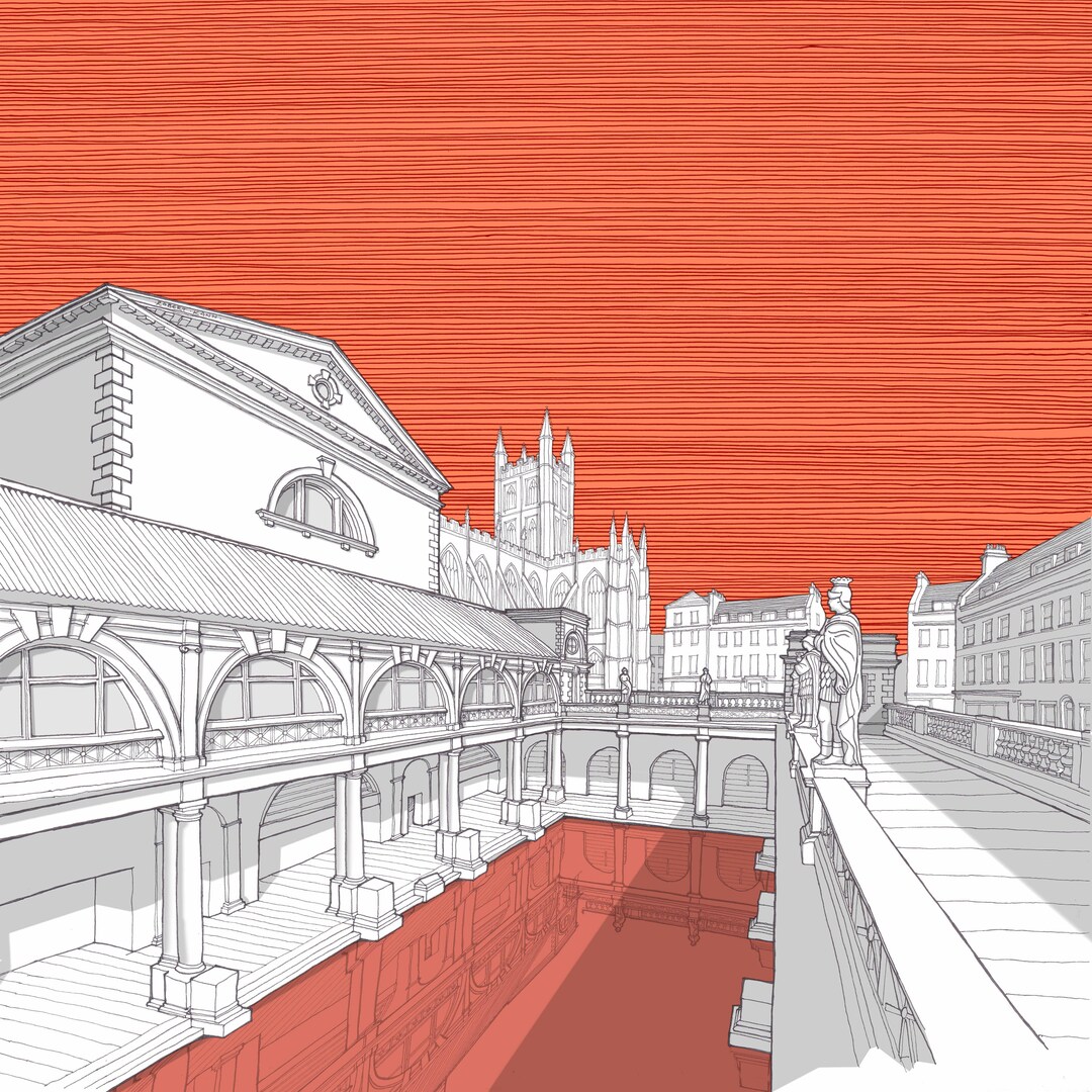 The Roman Baths Limited Edition Art Print Bath UK Etsy UK