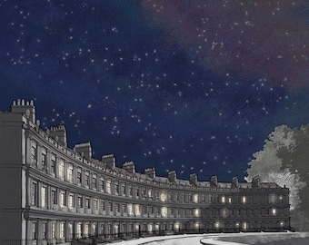 The Circus, Bath UK - Limited Edition Art Print (Left)