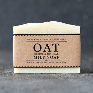 Oat Milk Soap | Handmade Vegan Soap for Sensitive Skin. Only Oat - Stricty No Goat! Low Waste Recycled Packaging.