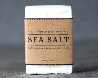 Savon au sel de mer | Savon végétalien non parfumé fait à la main