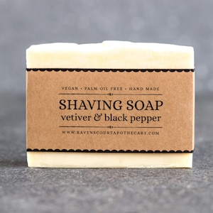Shaving Bar with Vetiver and Black Pepper | Natural Vegan Shaving Soap