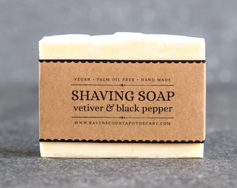 Shaving Bar with Vetiver and Black Pepper | Natural Vegan Shaving Soap